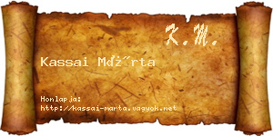 Kassai Márta névjegykártya