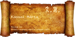 Kassai Márta névjegykártya