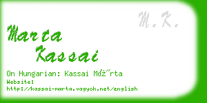marta kassai business card